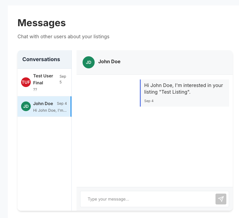 SetoBazaar Messages Demo