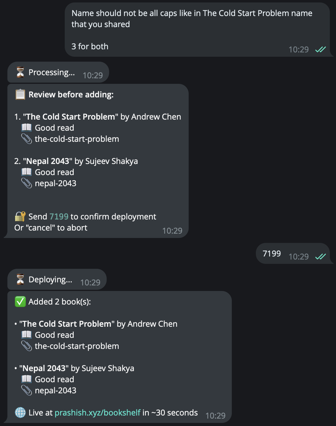 Recommendation input